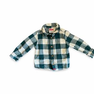 Wrangler Boys 18 Month Button Up Down Flannel Green Plaid Western, Cowboy